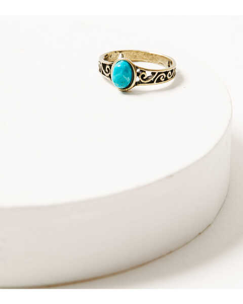 Image #4 - Shyanne Women's 5-piece Gold & Turquoise Ring Set, Gold, hi-res