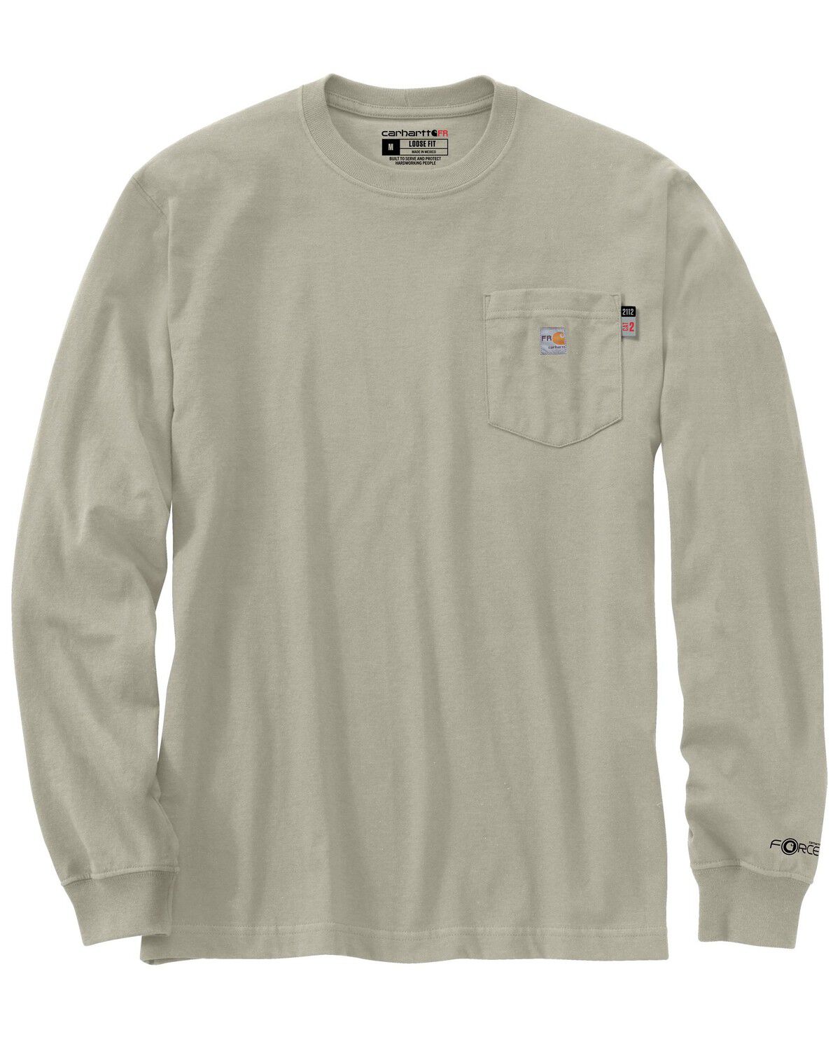Image #2 - Carhartt Men's FR Force Oil Rig Loose Long Sleeve Work Shirt, Off White, hi-res