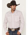 Image #1 - Wrangler 20x Men's Geo Print Long Sleeve Stretch Pearl Snap Western Shirt, Pink, hi-res