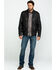 Cody James Men's Backwoods Distressed Faux Leather Moto Jacket , Brown, hi-res