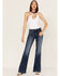 Image #3 - 7 For All Mankind Women's Dojo Trouser Flare Jeans, Blue, hi-res