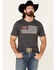 Image #1 - Cowboy Hardware Men's Justice For All Flag Graphic Short Sleeve T-Shirt , Charcoal, hi-res