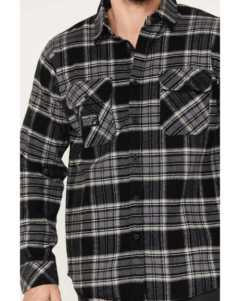 Image #3 - Howitzer Men's Marksman Long Sleeve Button Down Flannel Shirt, Black, hi-res