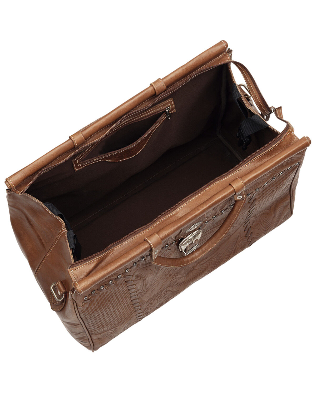 Image #5 - American West Antique Tan Leather Duffel Bag, Antique Tan, hi-res