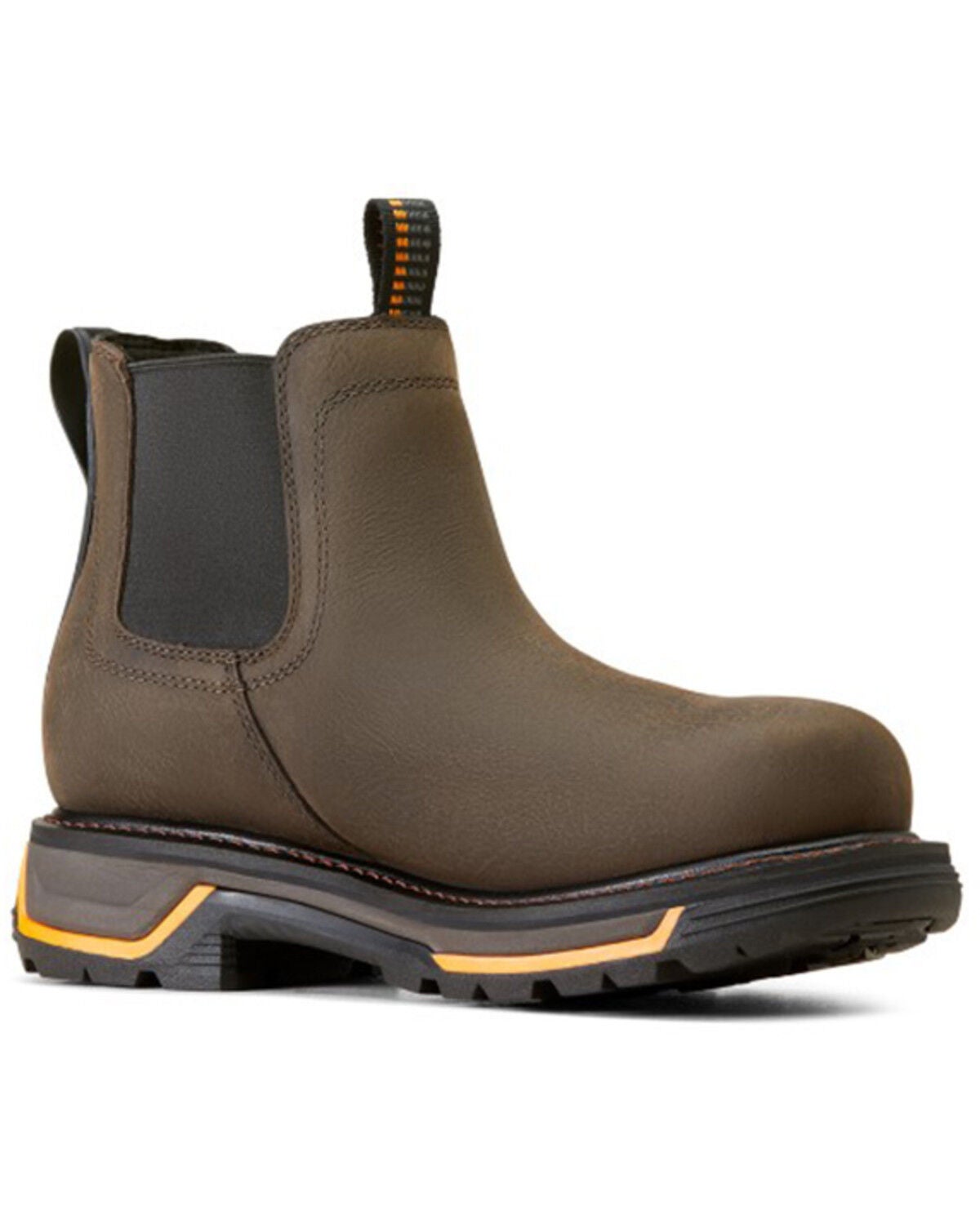 Ariat Men's Big Rig Waterproof Chelsea Work Boots - Soft Toe, Brown, hi-res