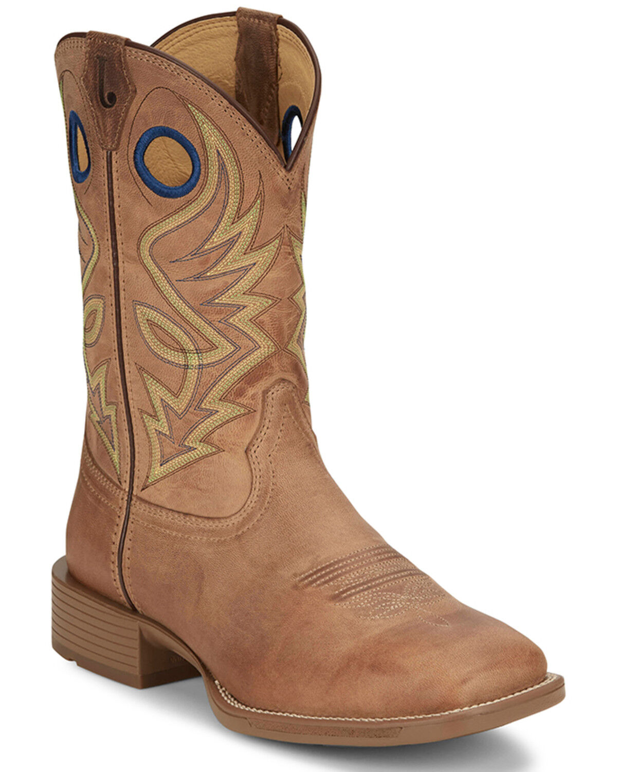 Image #1 - Justin Men's Pickett Western Boots - Broad Square Toe, Tan, hi-res