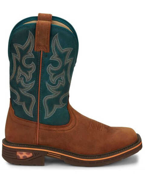 Image #2 - Justin Men's Resistor Western Work Boots - Soft Toe, Brown, hi-res