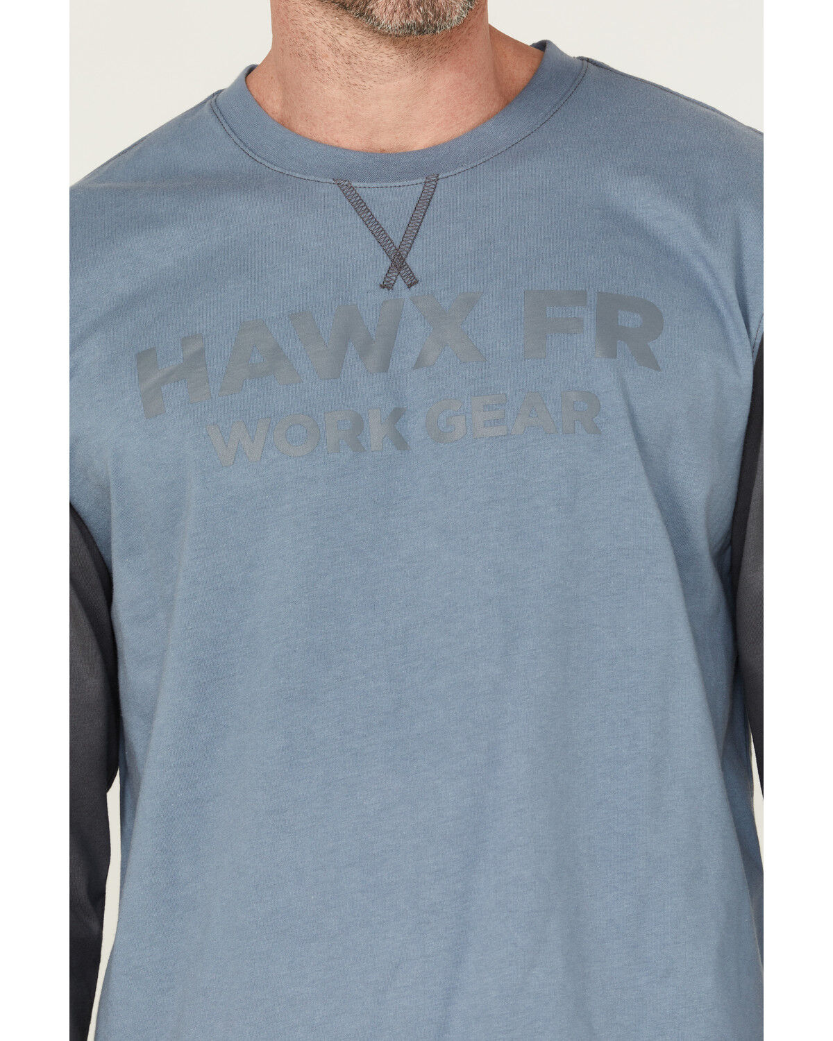 Image #3 - Hawx Men's FR Color Block Long Sleeve Graphic Work T-Shirt, Blue, hi-res