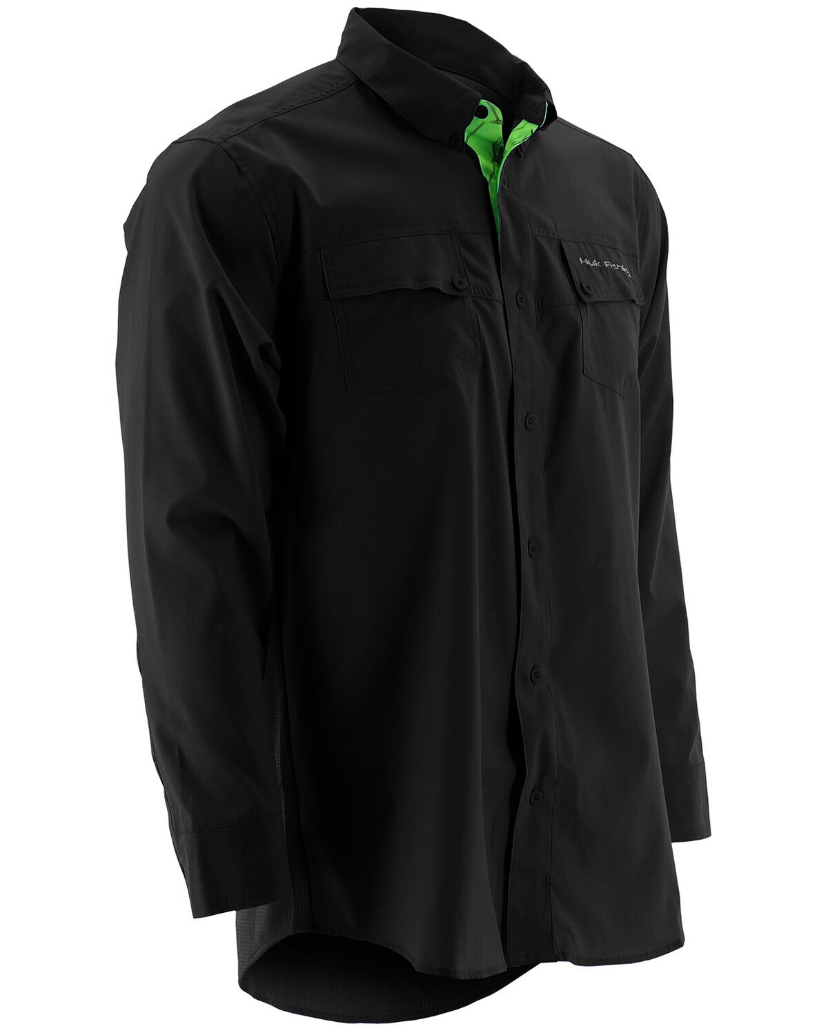 Image #1 - Huk Performance Fishing Men's Phenom Long Sleeve Shirt, Black, hi-res