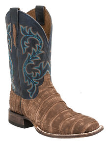 Lucchese Men's Handmade Malcolm Alligator Western Boots - Square Toe, Tan, hi-res