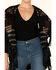 Cripple Creek Women's Chocolate Navajo Fringe Blanket Vest , Chocolate, hi-res