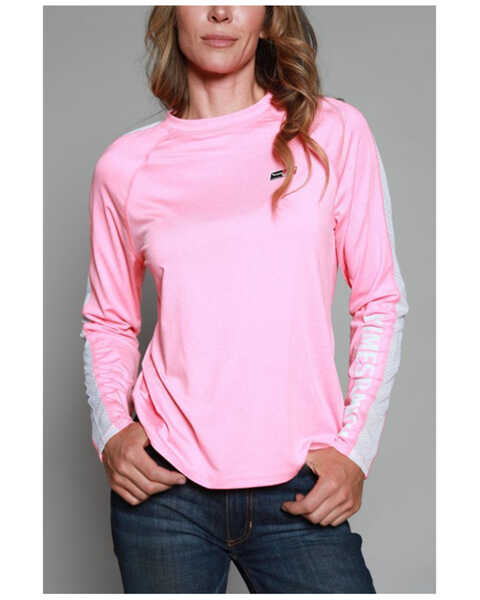 Image #1 - Kimes Ranch Women's KR1 Tech Logo Long Sleeve Tee, Pink, hi-res
