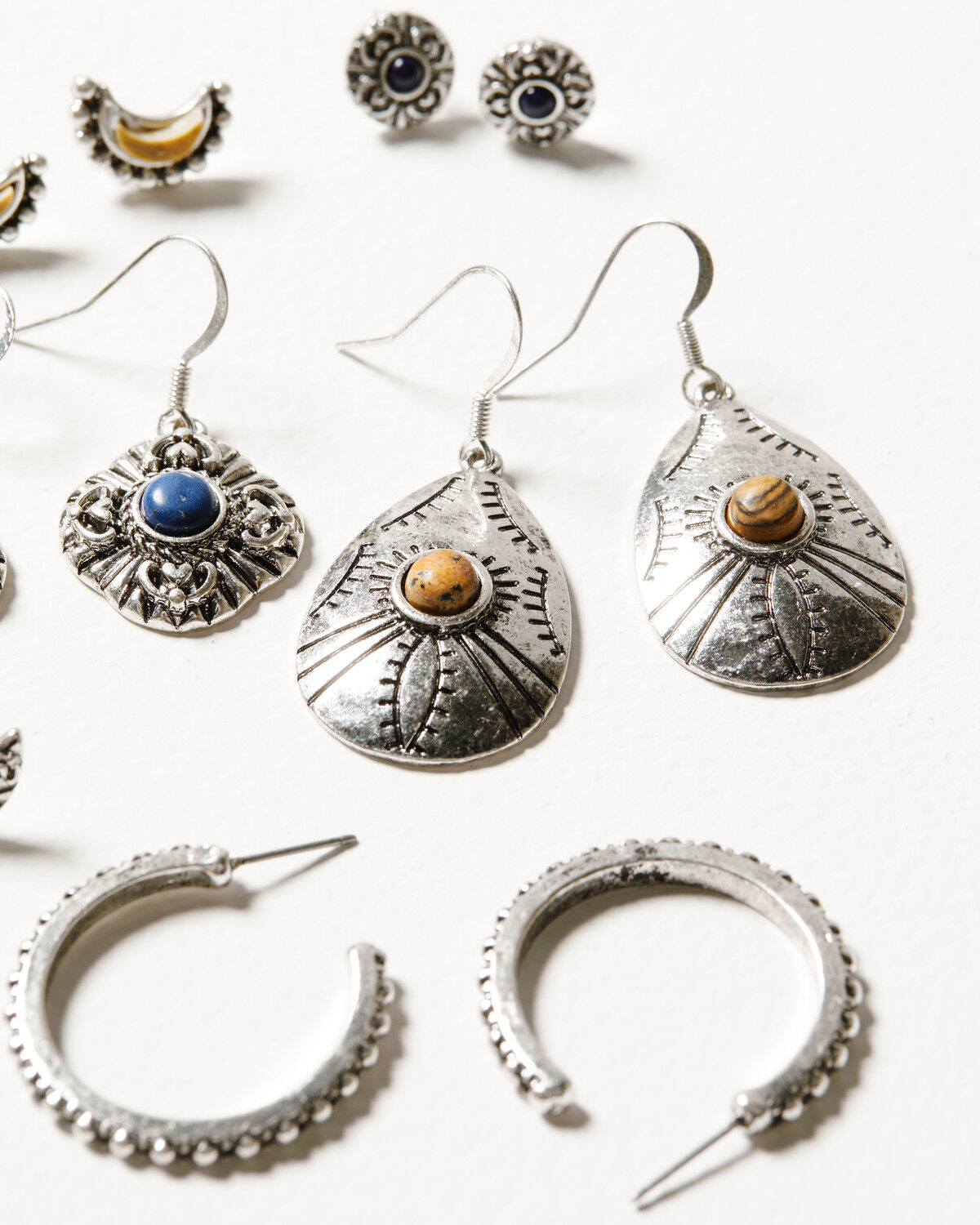 Image #3 - Shyanne Women's Monument Valley Crescent Earrings Set, Silver, hi-res