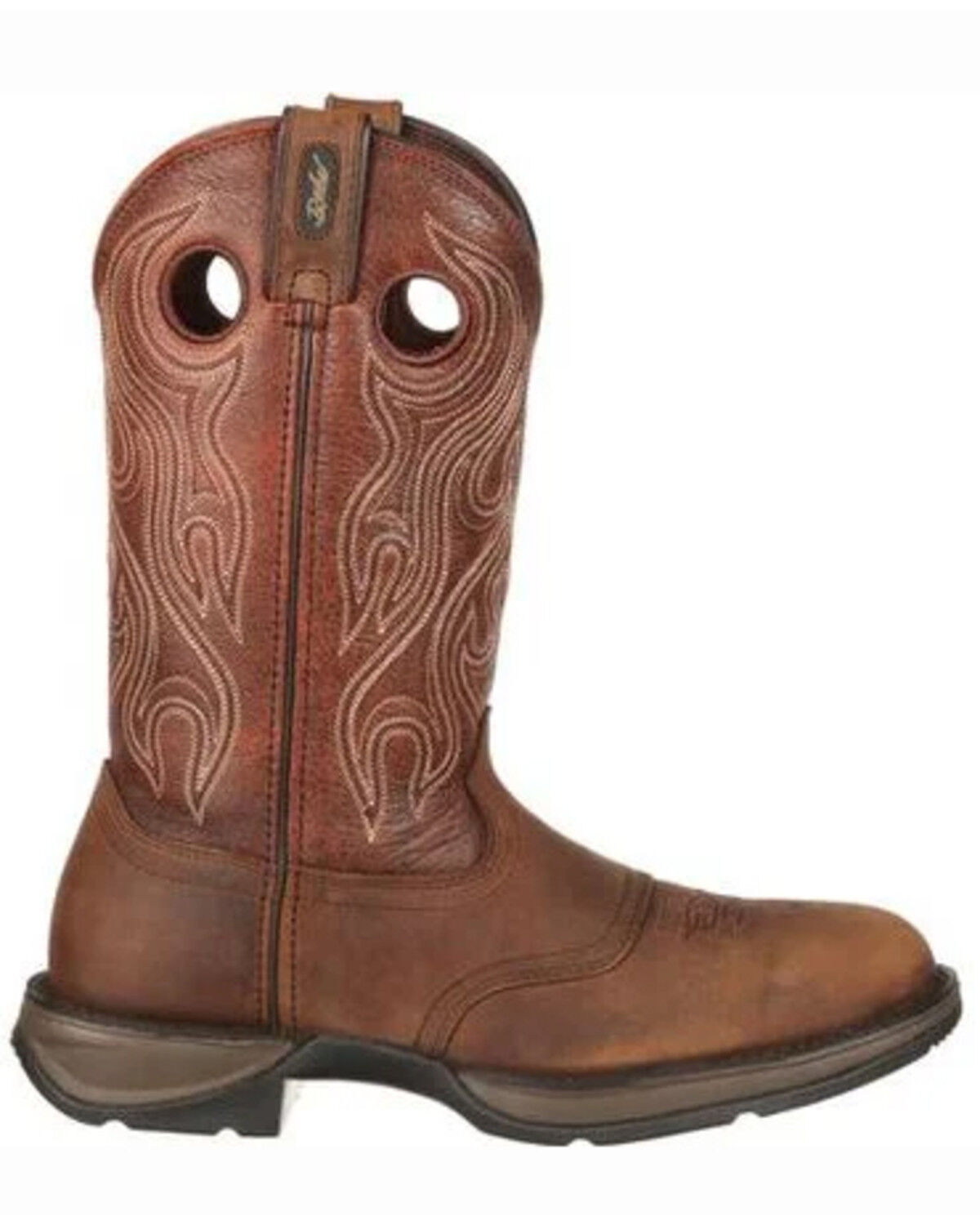 Image #2 - Durango Rebel Men's Saddle Western Boots - Round Toe, Bark, hi-res