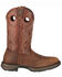Image #2 - Durango Rebel Men's Saddle Western Boots - Round Toe, Bark, hi-res