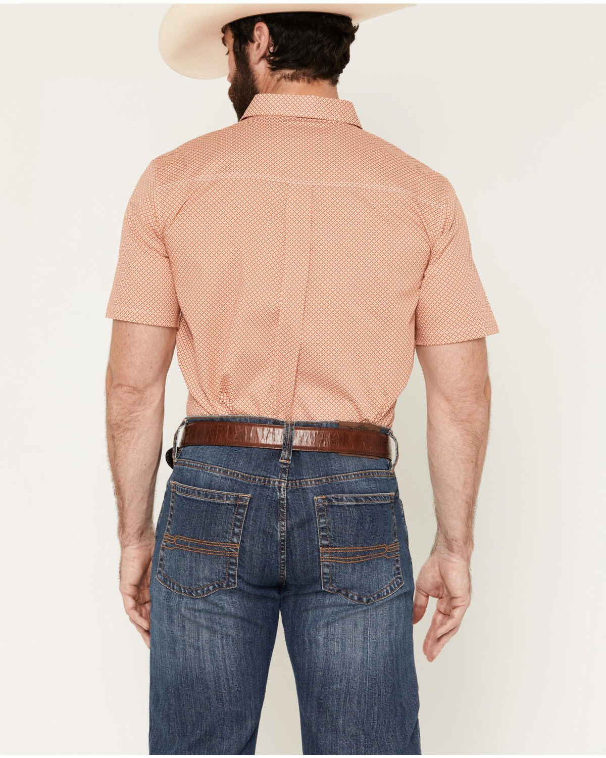 Image #4 - Cody James Men's Grill And Greet Medallion Print Short Sleeve Stretch Western Shirt - Tall, Red, hi-res