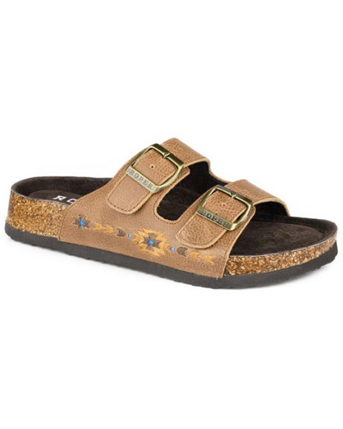 Image #1 - Roper Women's Delilah Southwestern Sandals, Tan, hi-res