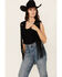 Image #1 - West And Co Women's Cya Later Horseshoe Studded Fringe Vest, Black, hi-res