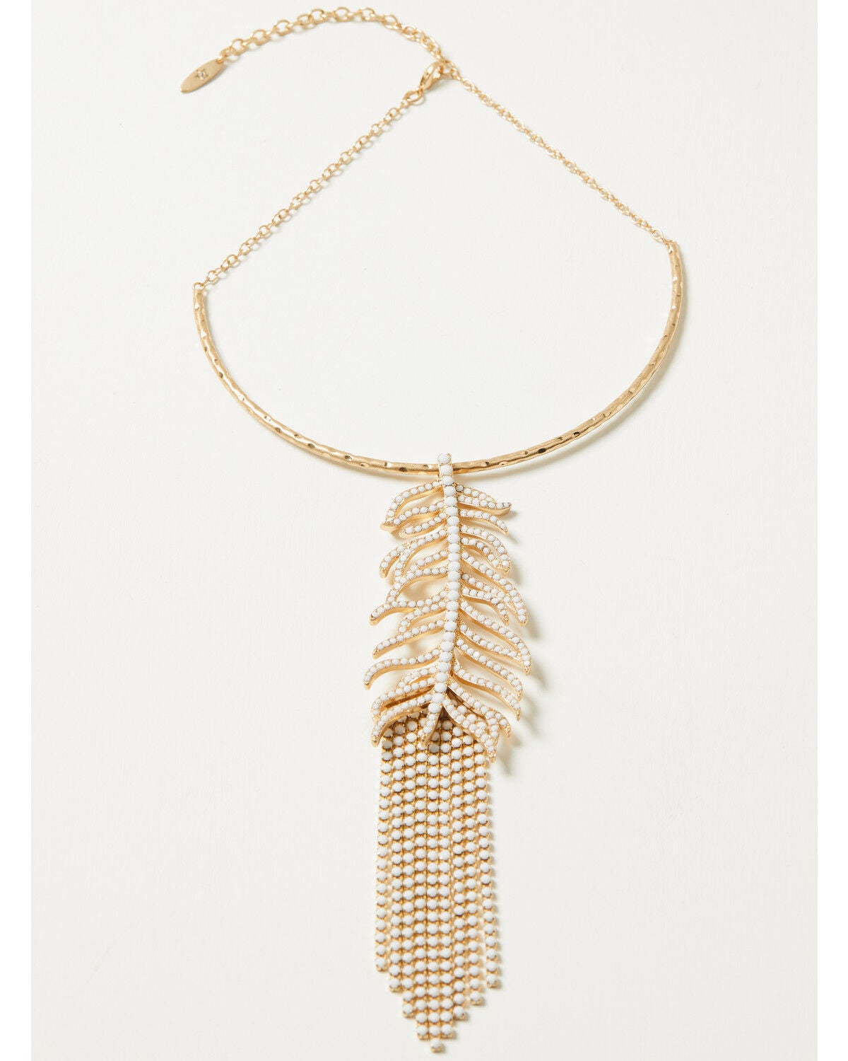 Lainey Wilson Women's Feather Collar Necklace, Gold, hi-res