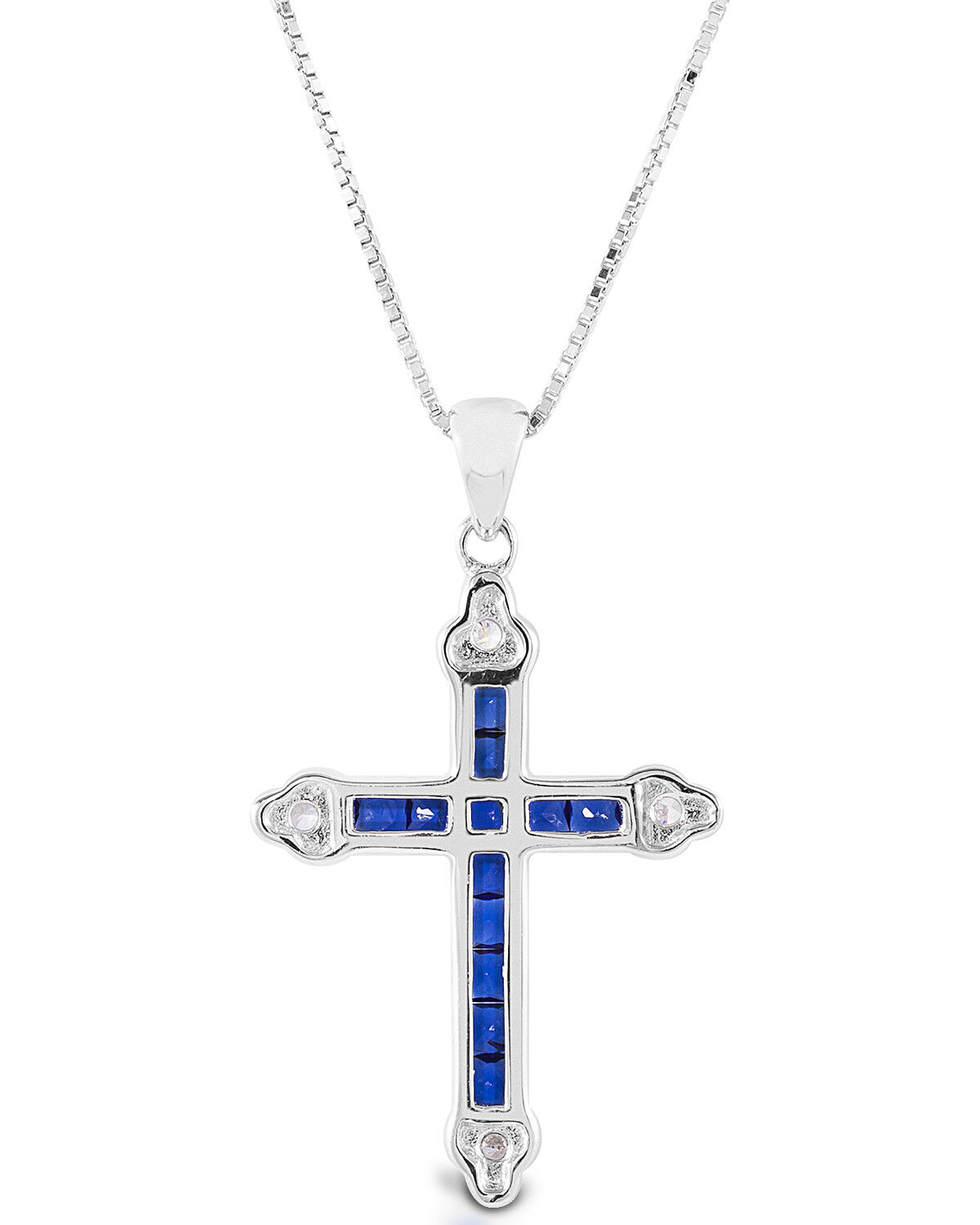 Image #1 - Kelly Herd Women's Blue Cross Necklace, Silver, hi-res