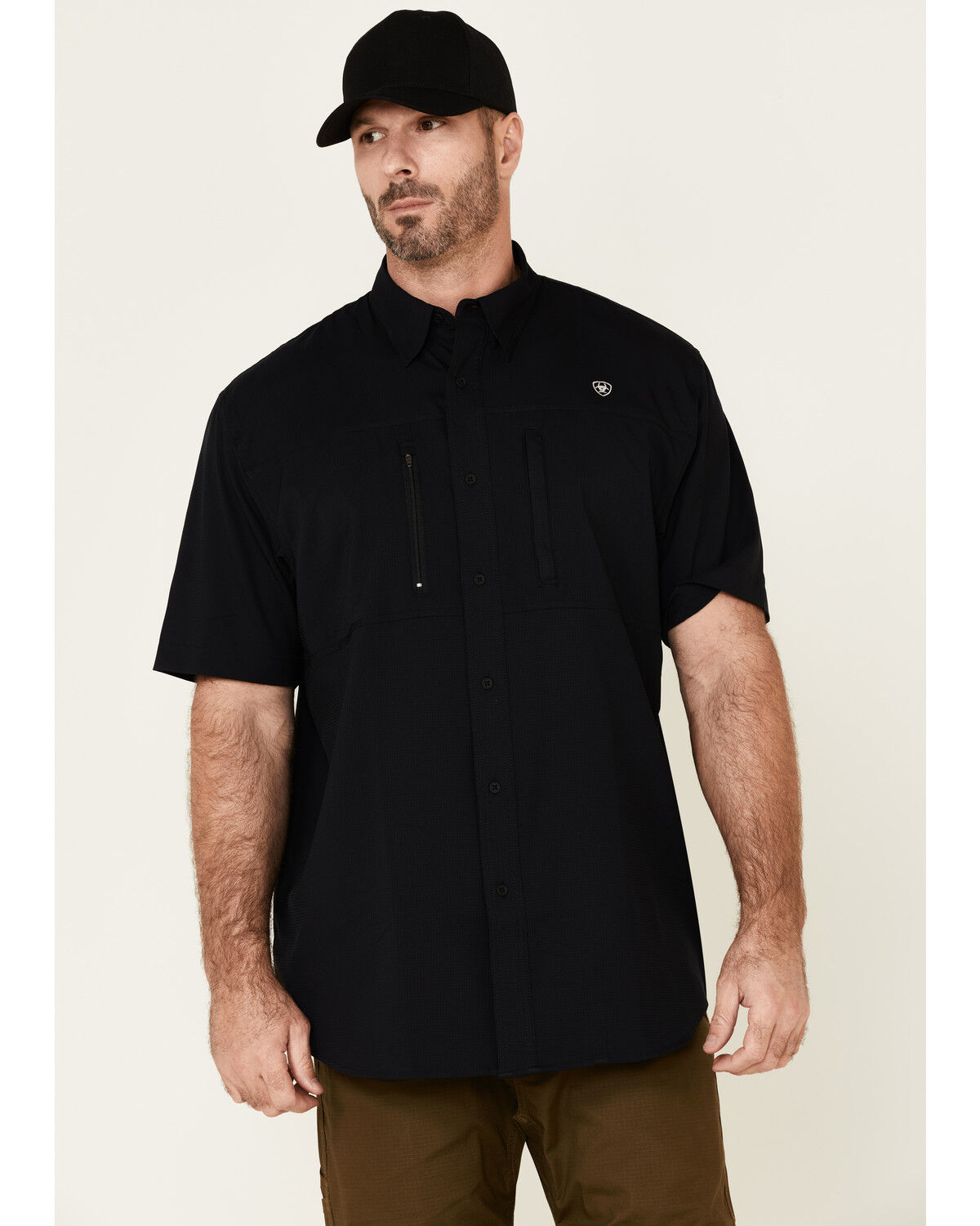 Image #1 - Ariat Men's Solid Tek Button Down Short Sleeve Western Shirt - Tall, , hi-res