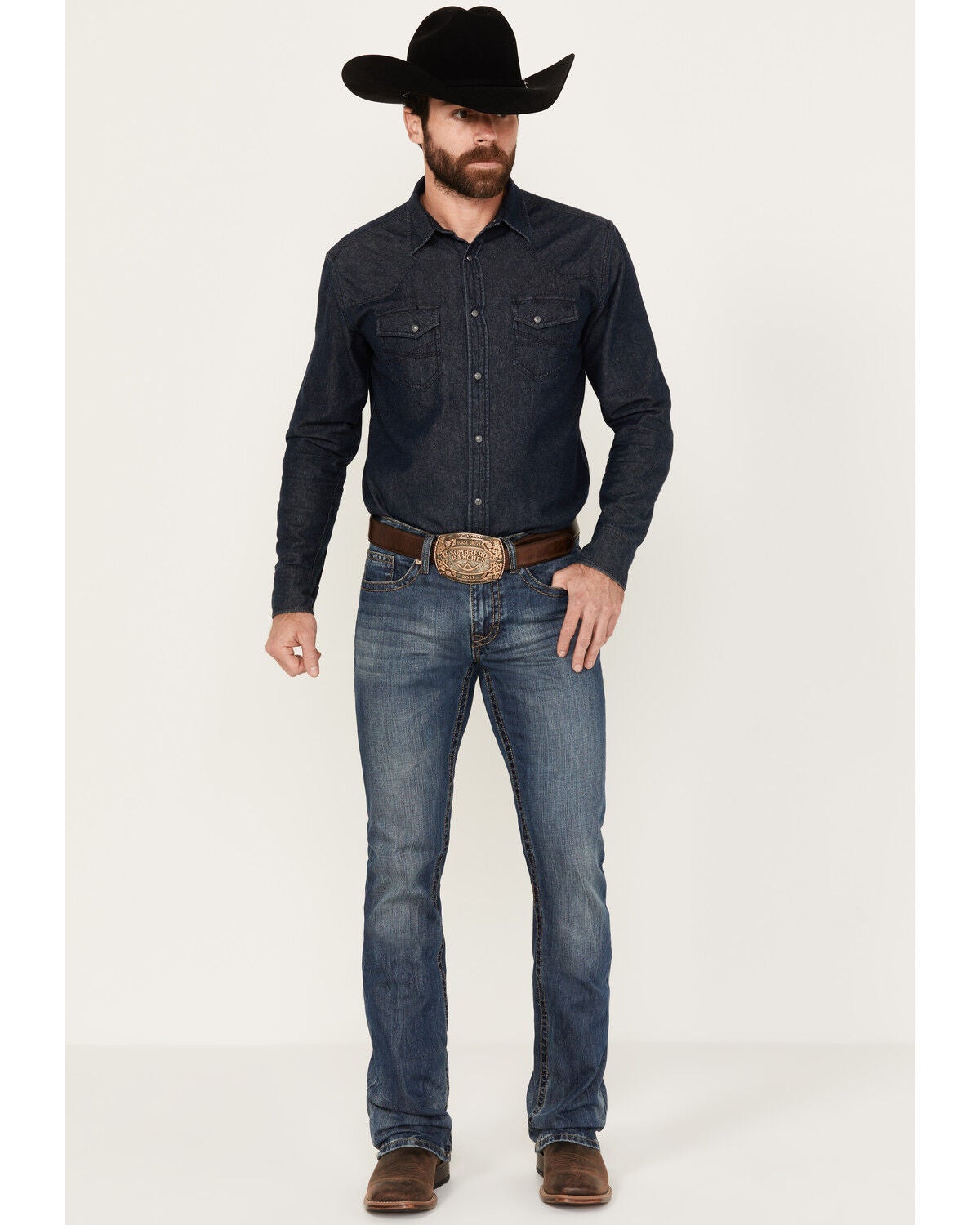 Stetson Men's 1014Rocker Fit Bootcut Jeans, Blue, hi-res