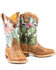 Tin Haul Girls' Cactilicious Embroidered Western Boots - Square Toe, Brown, hi-res
