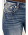 Image #4 - Miss Me Women's Medium Wash Floral Border Pocket Bootcut Stretch Denim Jeans, Medium Wash, hi-res
