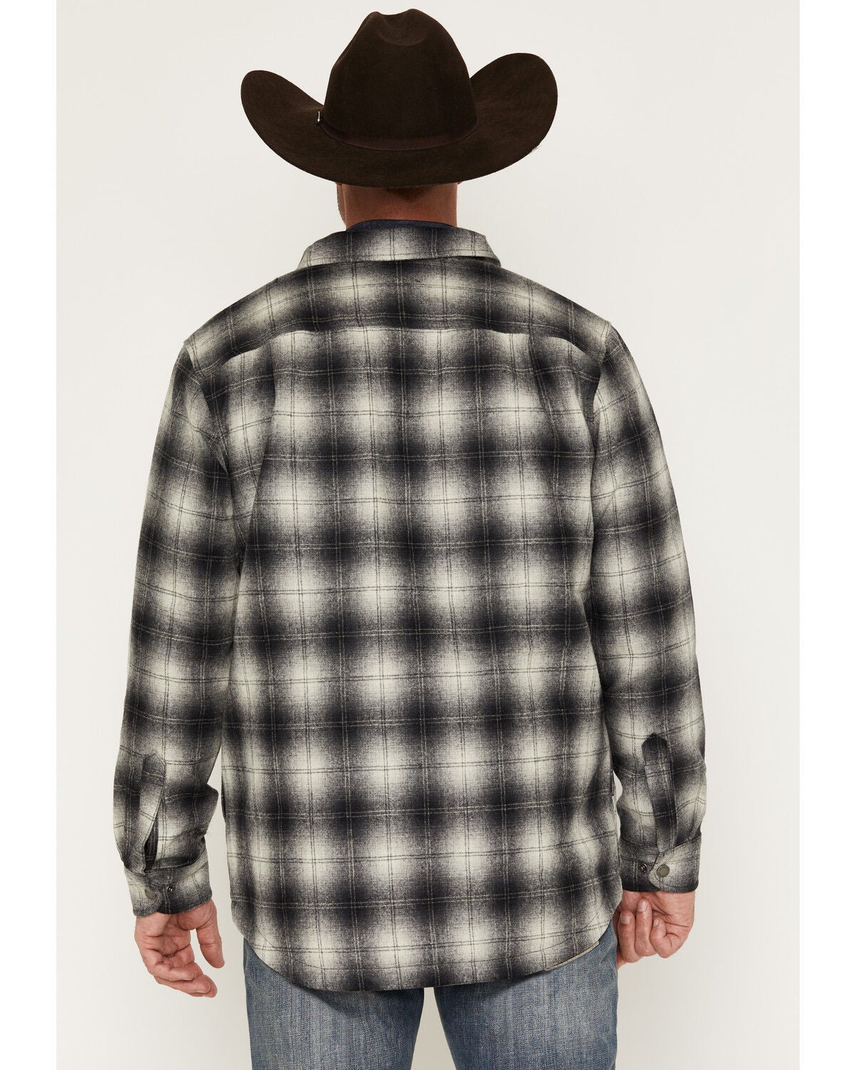 Image #4 - Pendleton Men's Umatilla Plaid Print Quilt Lined Jacket, Charcoal, hi-res