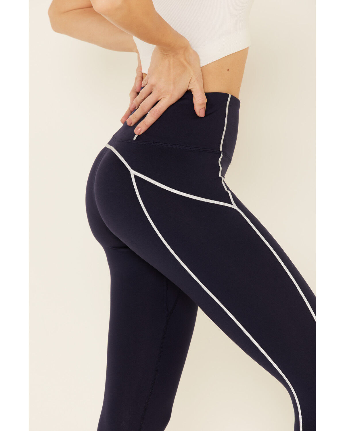 Image #3 - Free People Women's You're A Peach Leggings, Navy, hi-res