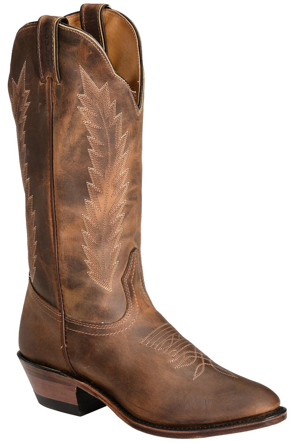 Boulet Fancy Stitched Cowgirl Boots - Medium Toe, Golden, hi-res