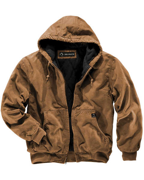 Image #1 - Dri Duck Men's Cheyenne Hooded Work Jacket , Tan, hi-res