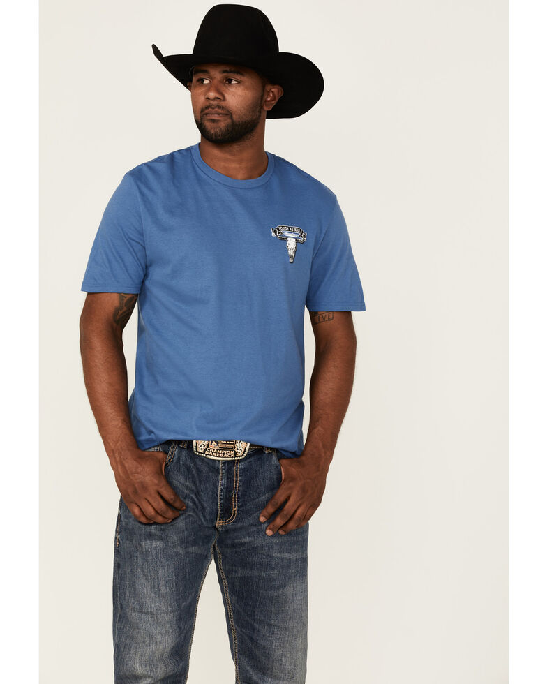 Cowboy Hardware Men's Marine Blue Tough As Nails Graphic Short Sleeve T-Shirt , Royal Blue, hi-res