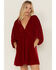 Image #2 - Free People Women's Portia Velvet Long Sleeve Mini Dress, Red, hi-res