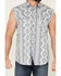 Image #3 - Cody James Men's Blue Sky Southwestern Print Sleeveless Snap Western Shirt, Blue, hi-res