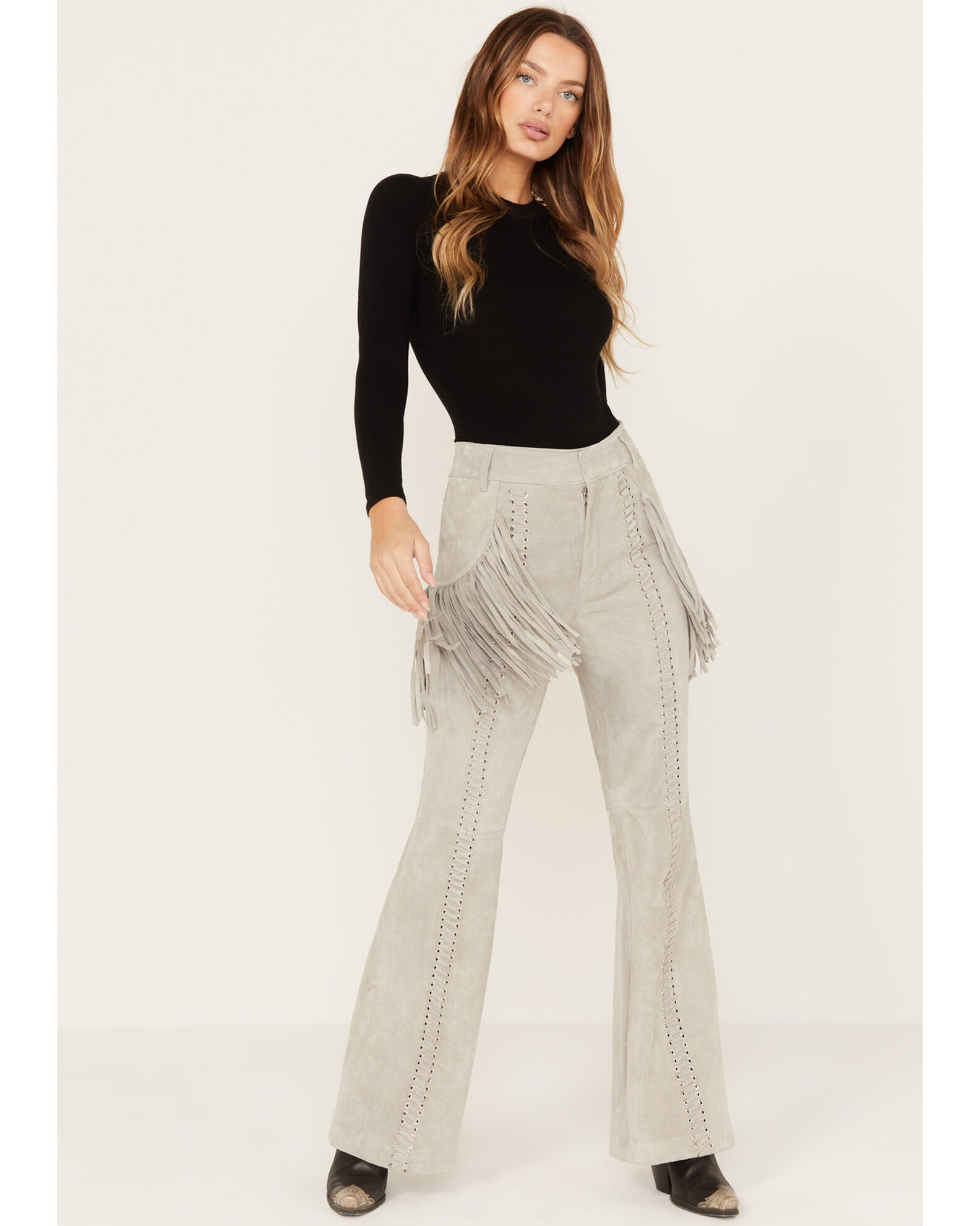 Wonderwest Women s Leather Fringe Pants