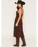 Image #4 - June & Hudson Women's Corset Button-Down Sleeveless Midi Dress, Chocolate, hi-res