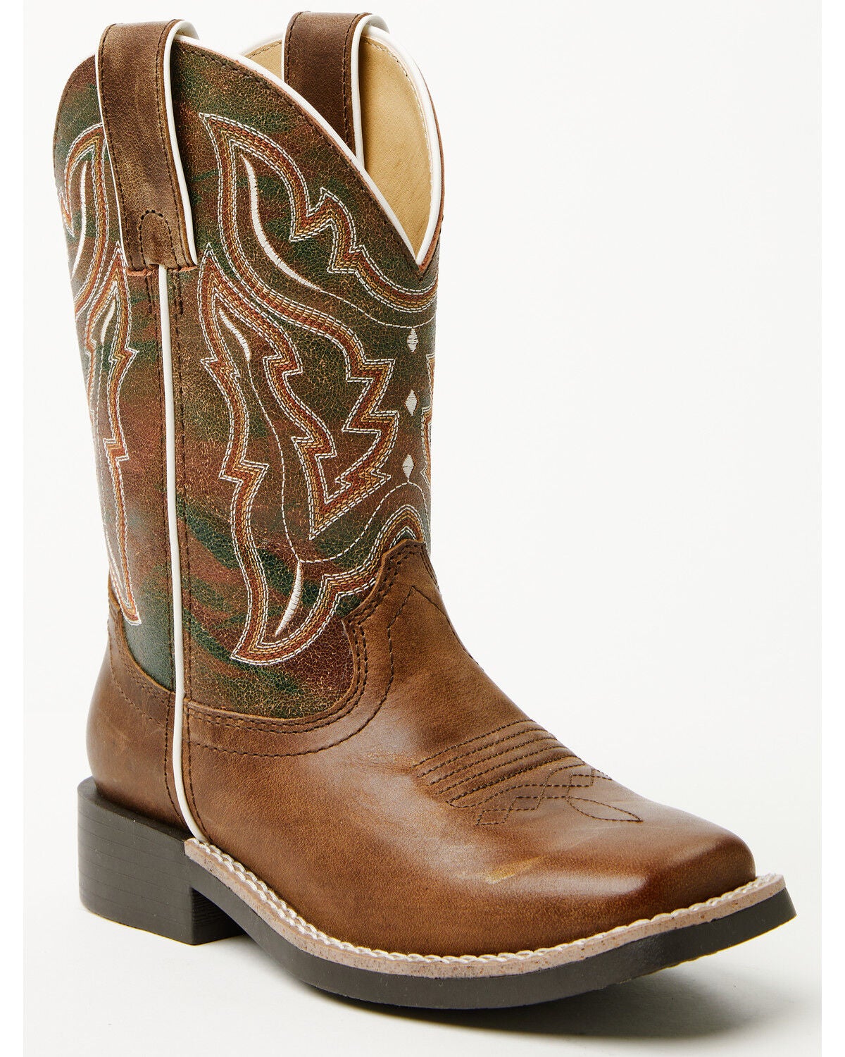 Cody James Boys' Holden Western Boots - Broad Square Toe, Brown, hi-res