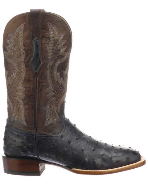 Lucchese Men's Cliff Exotic Western Boots - Square Toe, Navy, hi-res