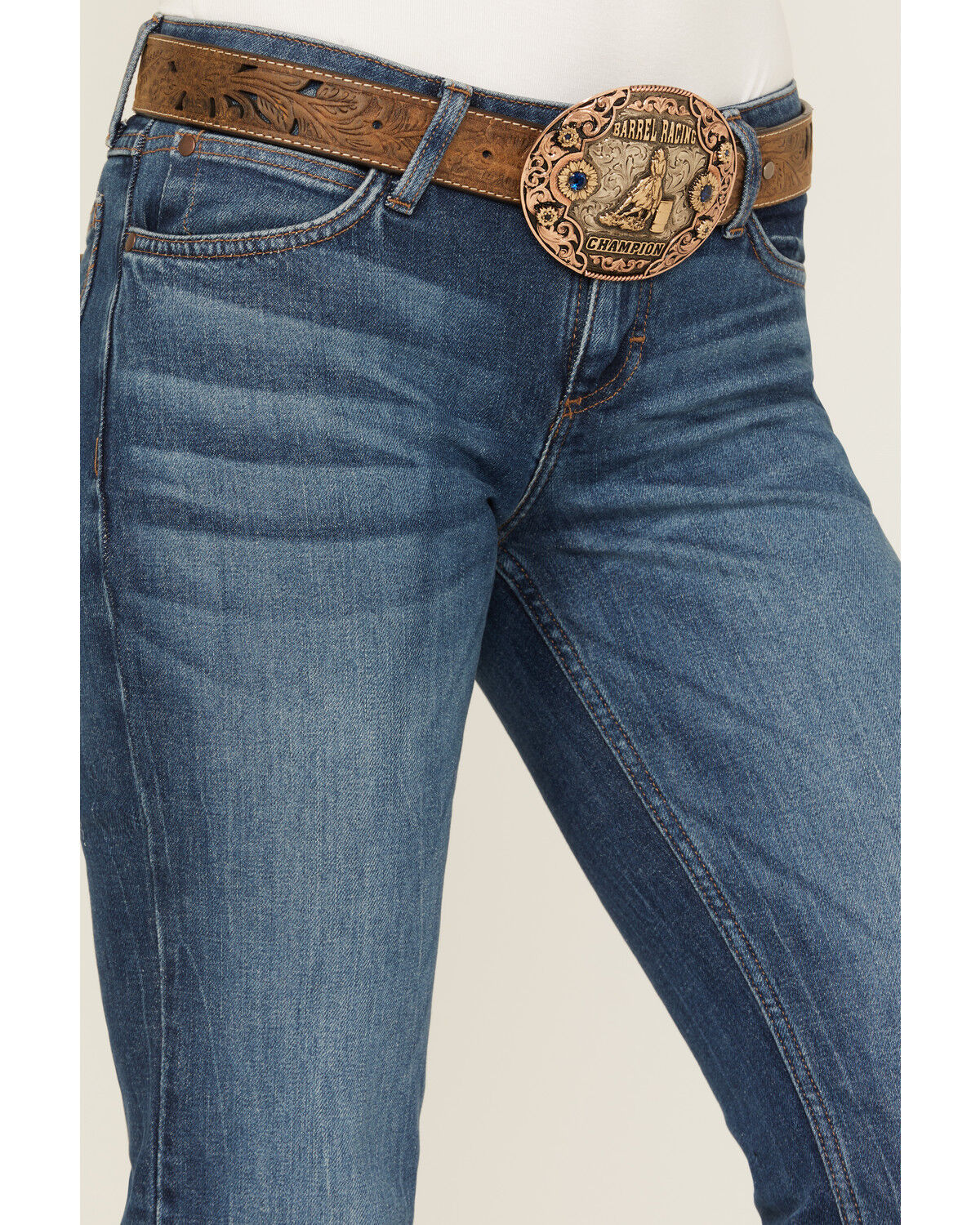 Image #2 - Wrangler Retro Women's Mae Dark Wash Mid Rise Bootcut Stretch Denim Jeans, Dark Wash, hi-res