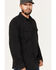 Image #2 - Brothers and Sons Men's Solid Pigment Slub Button Down Western Shirt, Black, hi-res