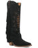 Image #1 - Dingo Women's Spirit Trail Fringe Tall Western Boots - Round Toe, Black, hi-res