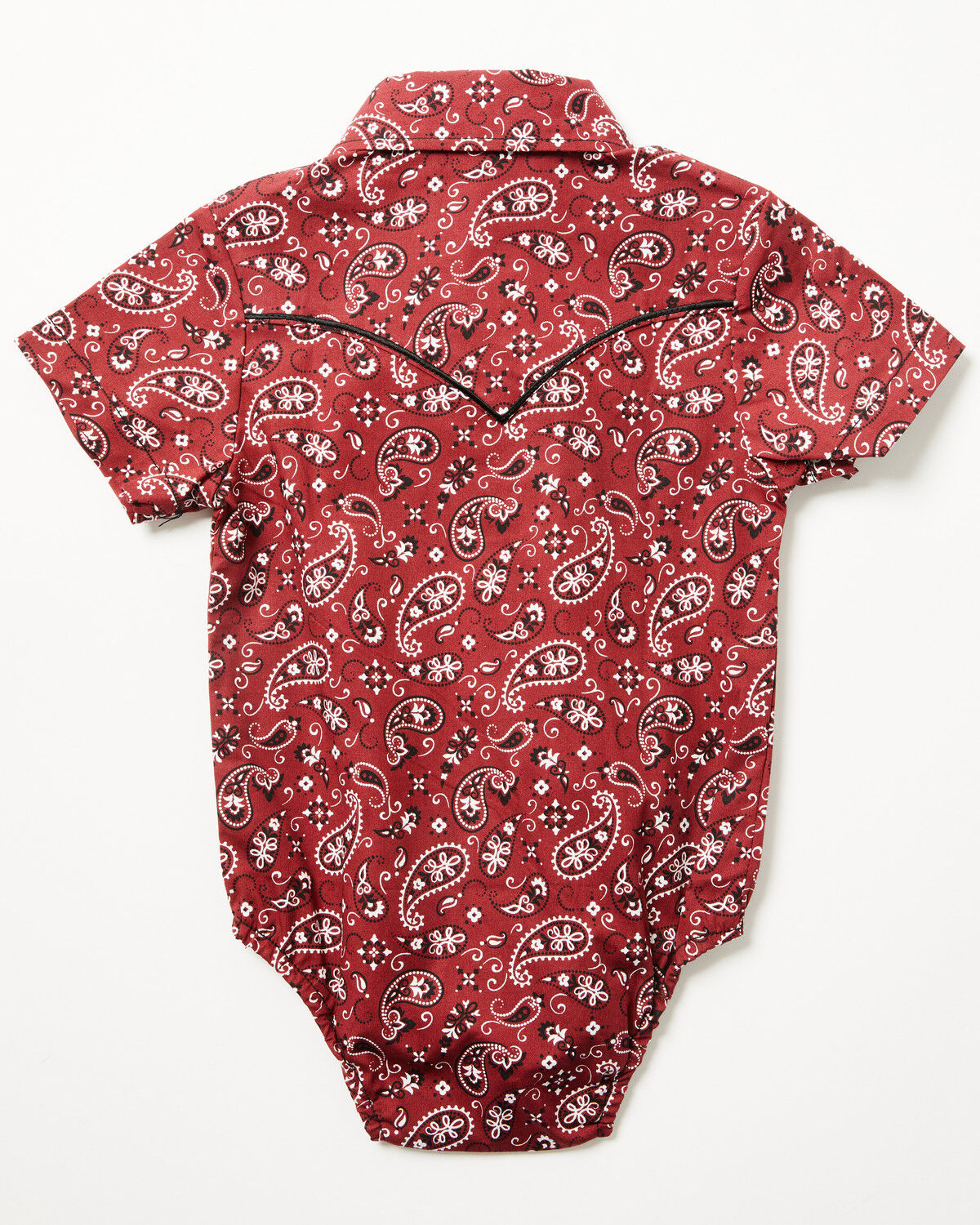 Image #3 - Cowboy Hardware Infant Boys' Bandana Paisley Print Short Sleeve Snap Onesie, Red, hi-res