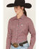 Image #2 - Cinch Women's Geo Print Long Sleeve Button-Down Western Shirt, Pink, hi-res