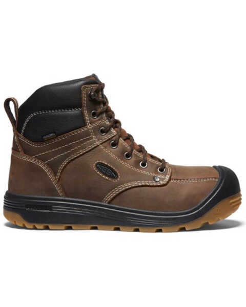 Image #2 - Keen Men's Fort Wayne 6" Waterproof Work Boots - Round Toe, Dark Brown, hi-res