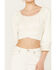 Image #3 - Beyond The Radar Women's Faux Suede Tie Back Top, Ivory, hi-res
