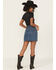 Image #4 - Rock & Roll Denim Women's Medium Wash Embellished Denim Mini Skirt, Medium Wash, hi-res