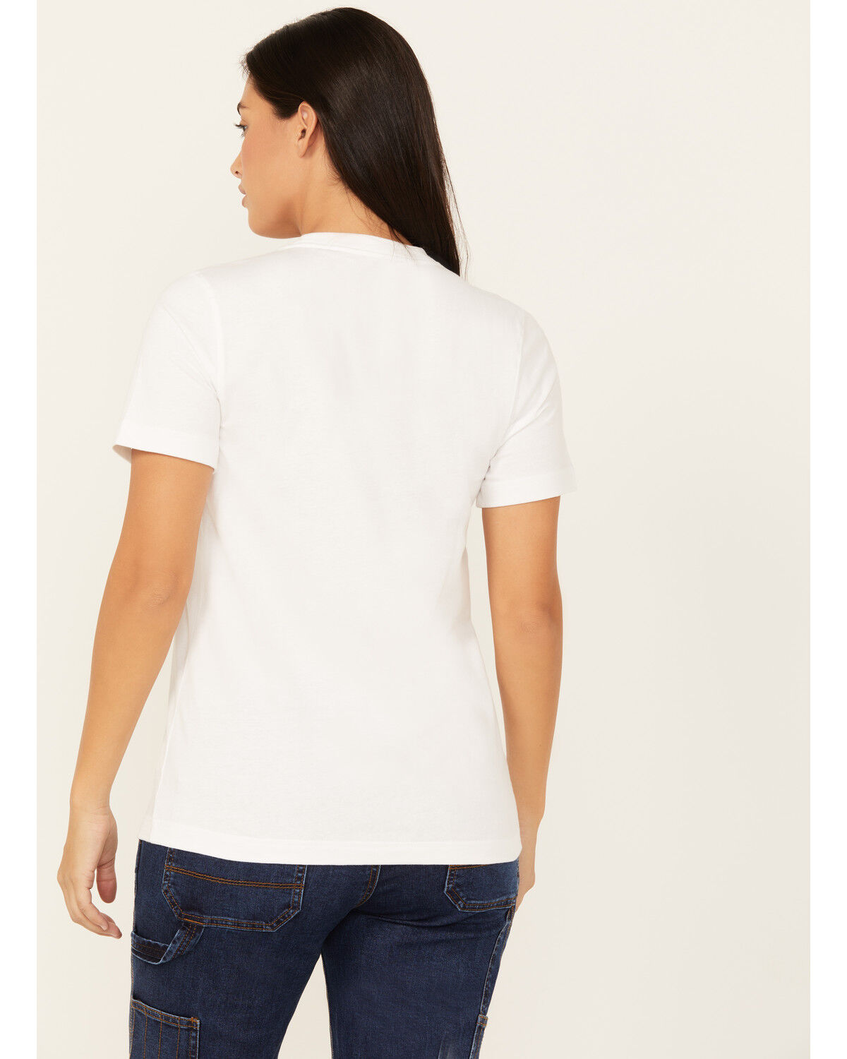 Image #4 - Dickies Women's Tri-Color Logo Short Sleeve Tee, White, hi-res