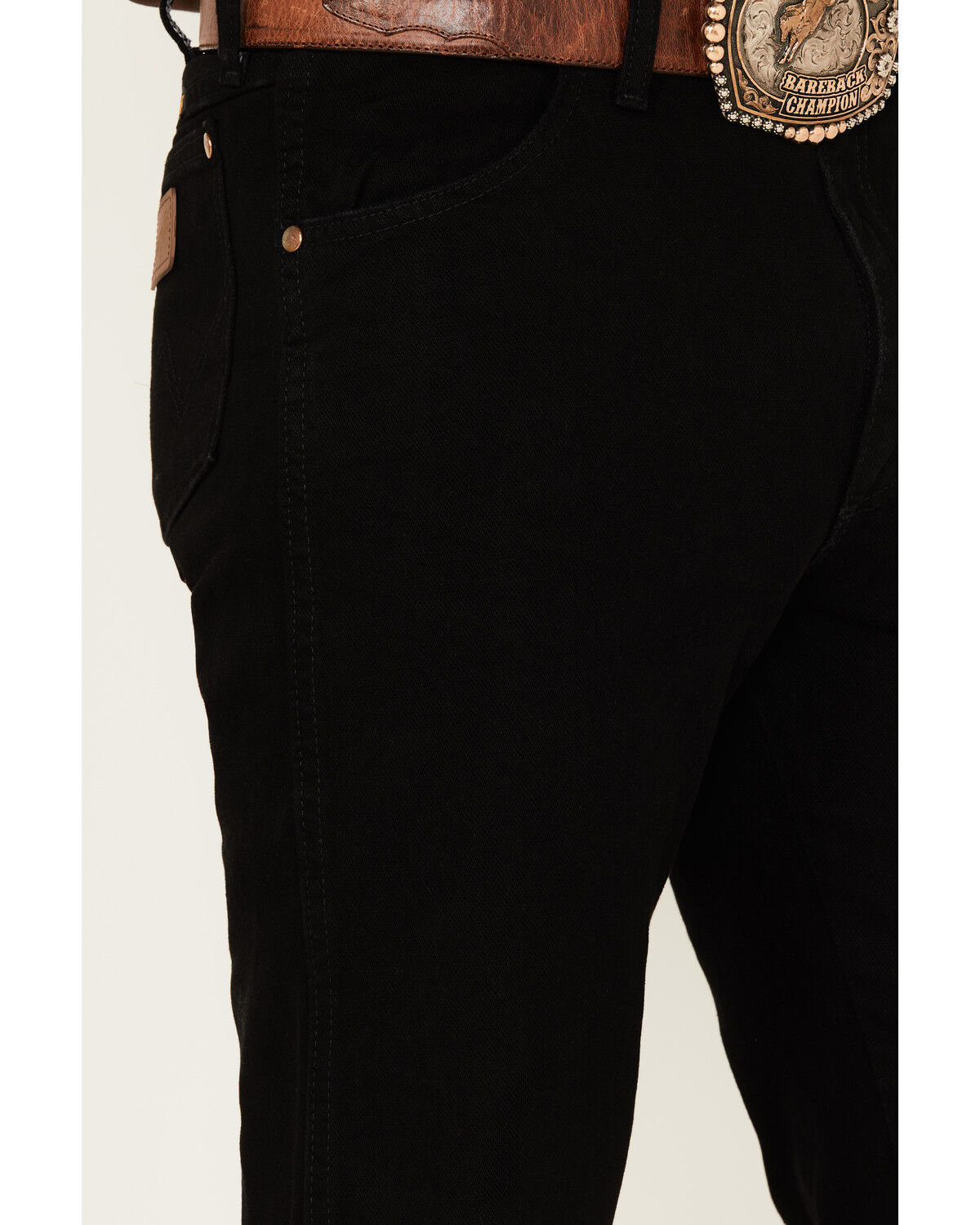 Image #2 - Wrangler Men's 13MWZ Cowboy Cut Original Fit Denim Jeans, Black, hi-res