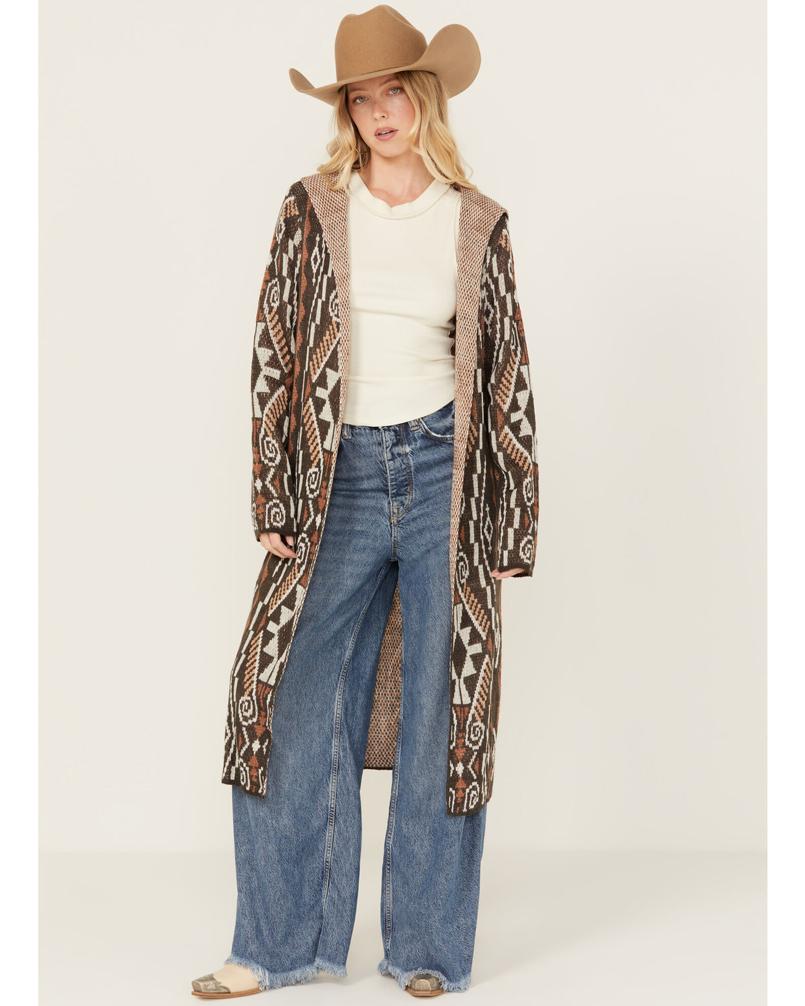 Womens hooded duster cardigan best sale